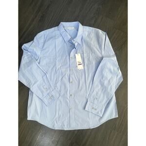 Calvin Klein Blue Mens Easy Stretch Button Down New Size XXL Office